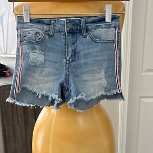 Celebrity Pink Blue Distressed Kids Shorts